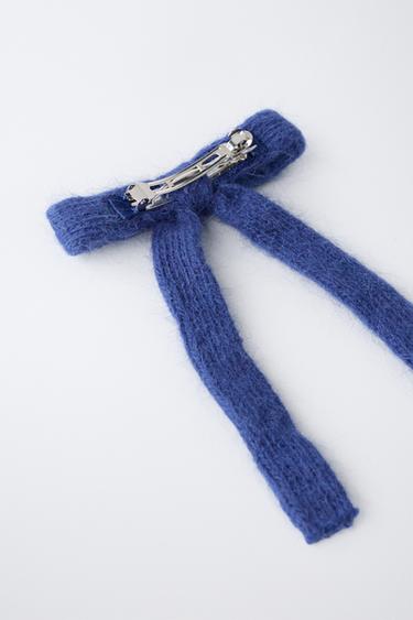 KNITTED BOW SNAP CLIP - Bluish by Zara - Image 2