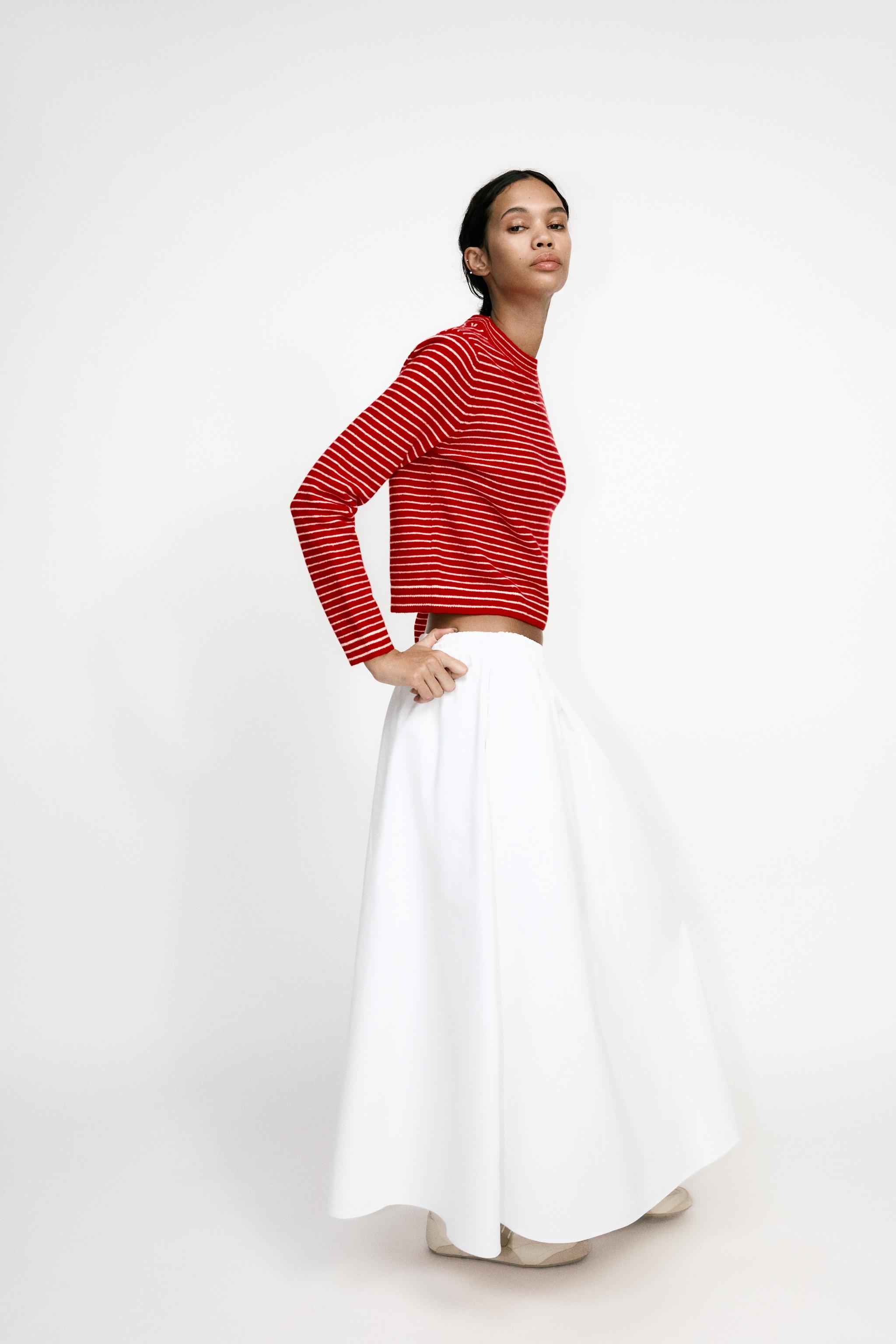 ZARA - ZARA✳︎新品✳︎ストライプ柄ウール混セーター➕ ニットペンシルスカート mqdefault.jpg