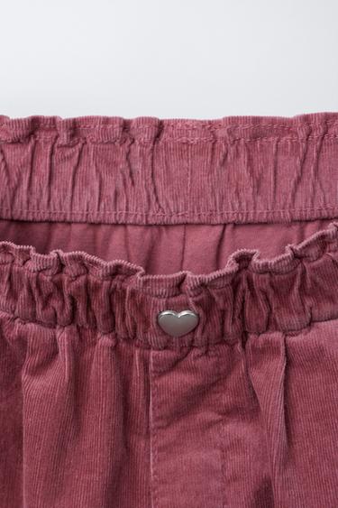 PANTALON BAGGY EN VELOURS CÔTELÉ FIN DOUBLÉ - Rose de Zara - Image 2