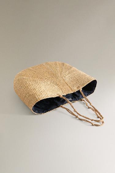 WOVEN TOTE BAG WITH KNOTS - Light beige by Zara - Image 2