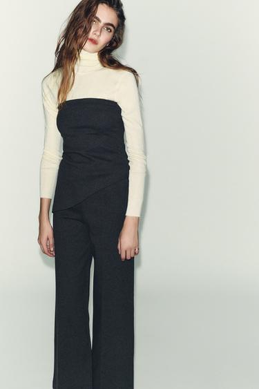 Zara SOFT STRAPLESS TOP - Gray