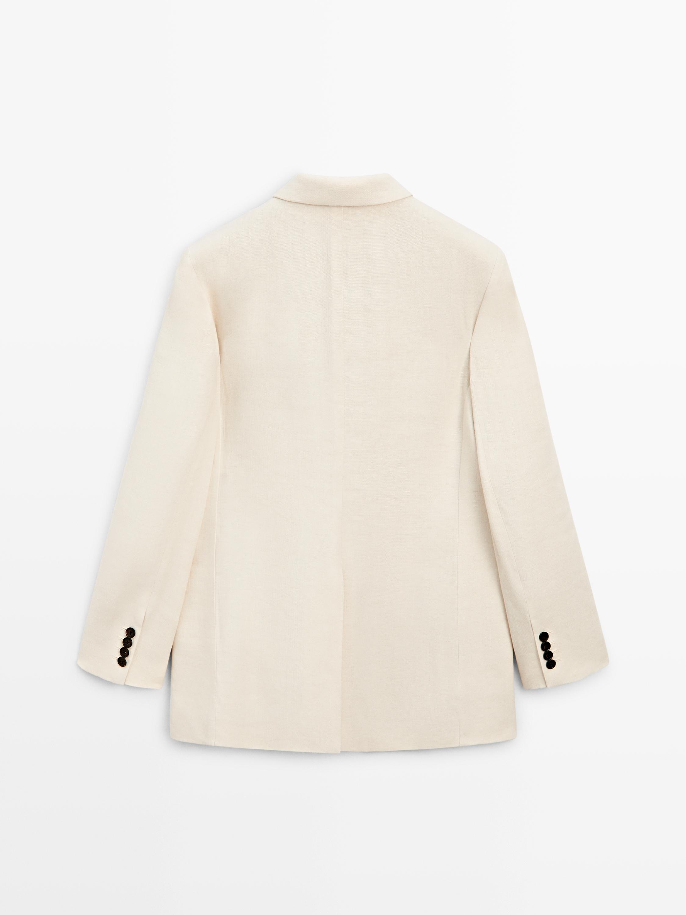 Linen blend suit blazer