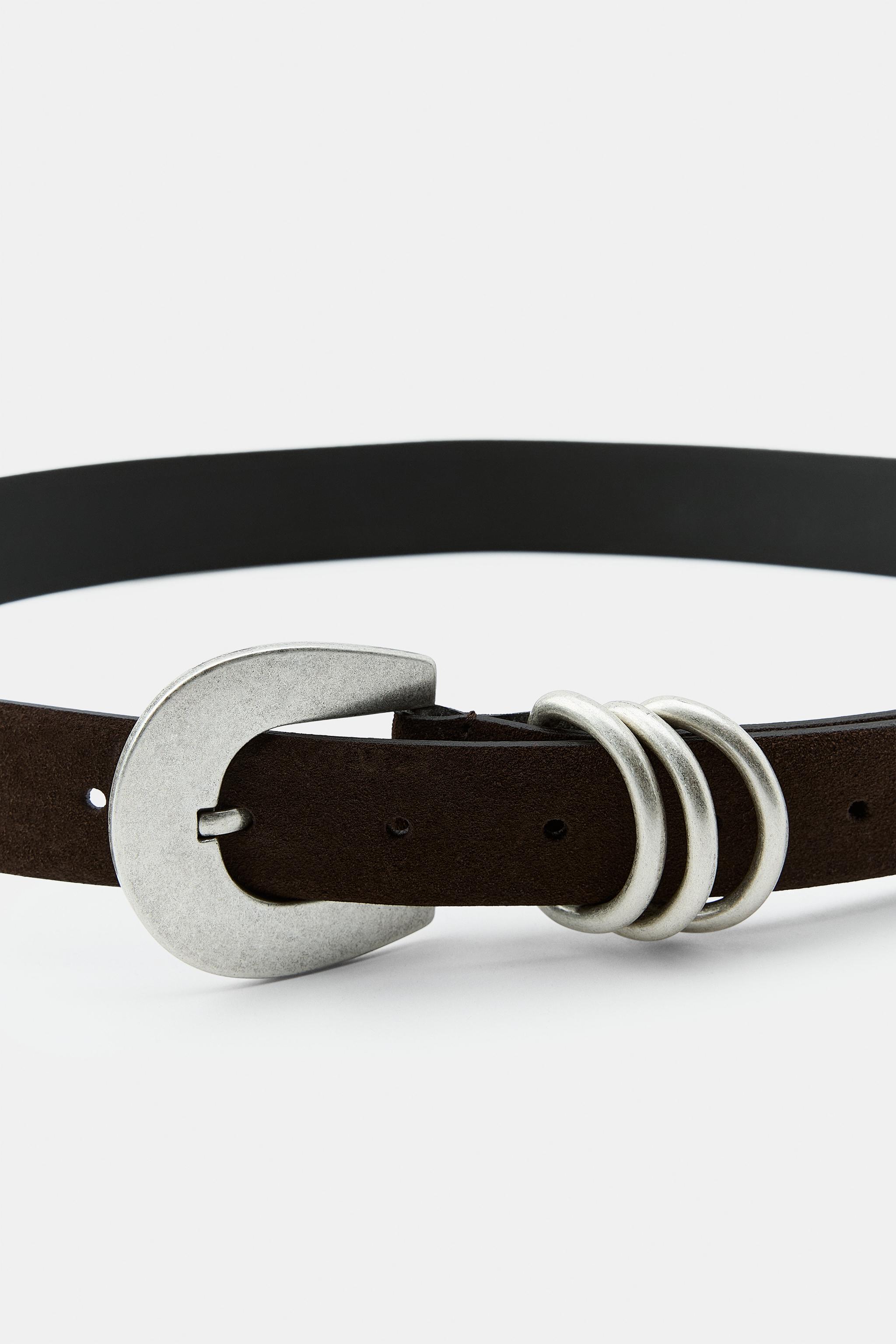 100% SUEDE LEATHER BELT WITH TRIPLE KEEPER