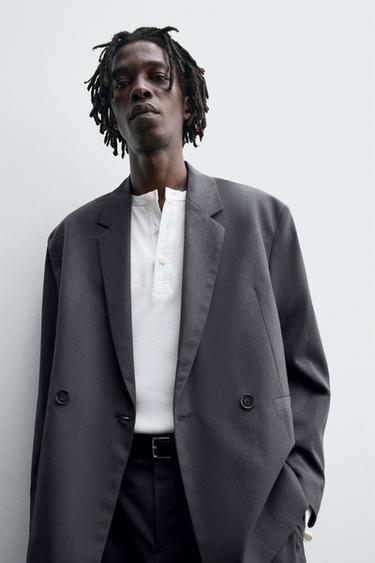 VESTE DE COSTUME CROISÉE - Gris anthracite de Zara - Image 4