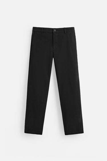 SLIM FIT CHINO TROUSERS - Black by Zara - Image 0