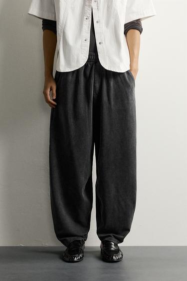 BALLOON FIT JOGGING TROUSERS - Dark anthracite by Zara
