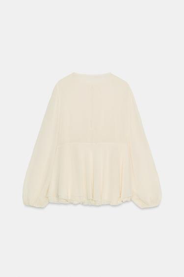 BLOUSE À VOLANTS ZW COLLECTION - Écru de Zara - Image 7