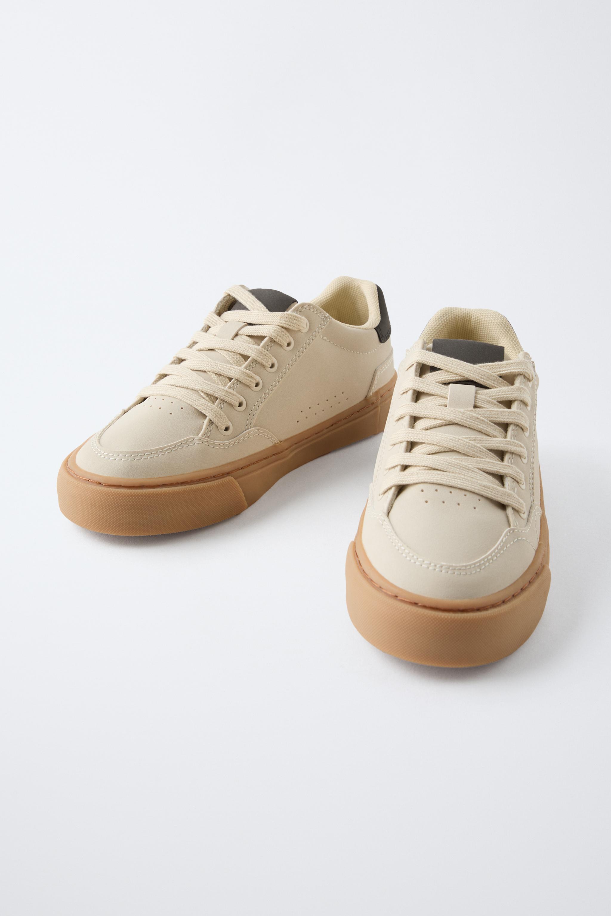 【ZARA BASIC COLECTION 】NY スニーカー　オフホワイト新品 ベーシックスニーカー - ホワイト | ZARA Japan / 日本