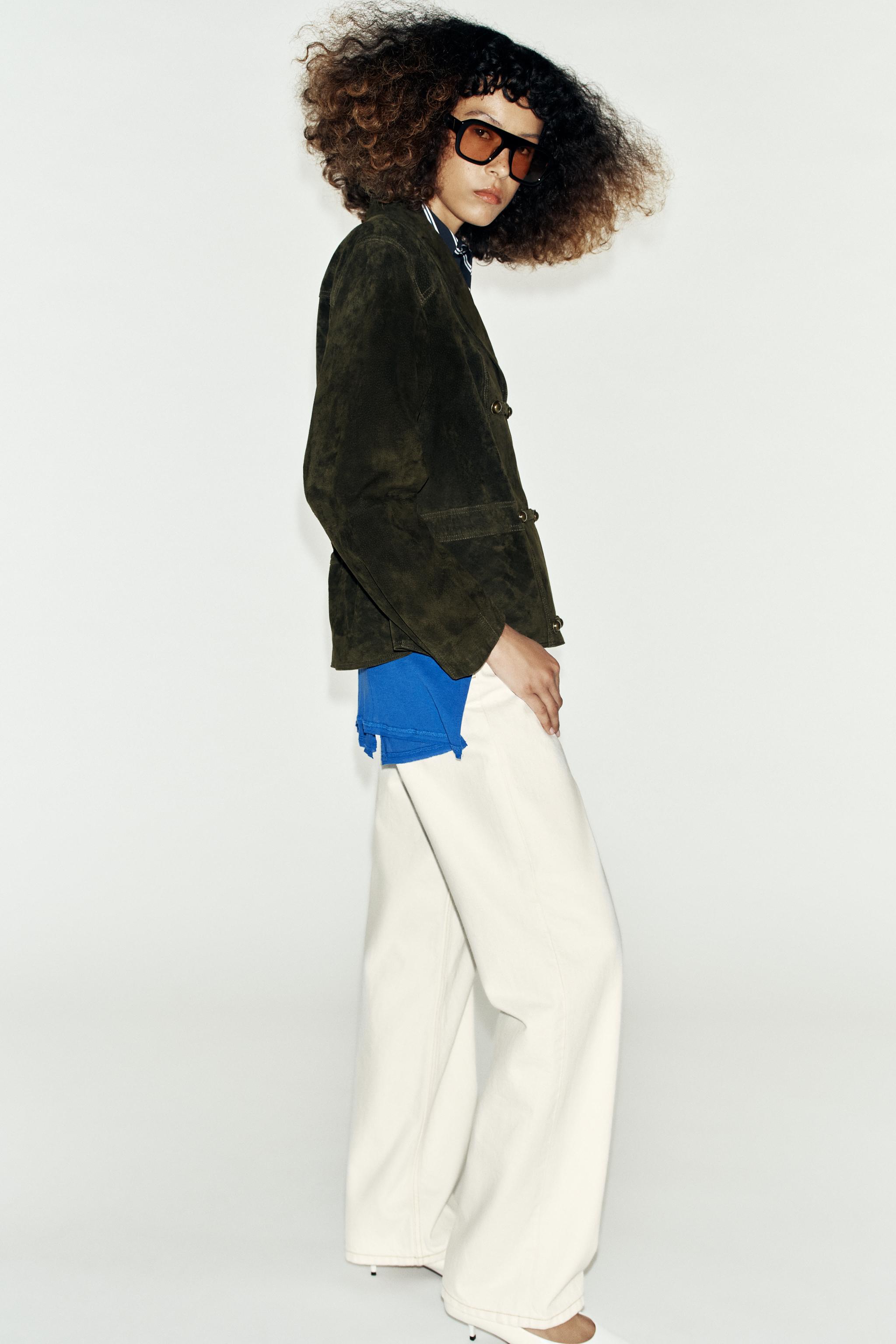 BLOUSON 100 % CUIR À BRANDEBOURGS