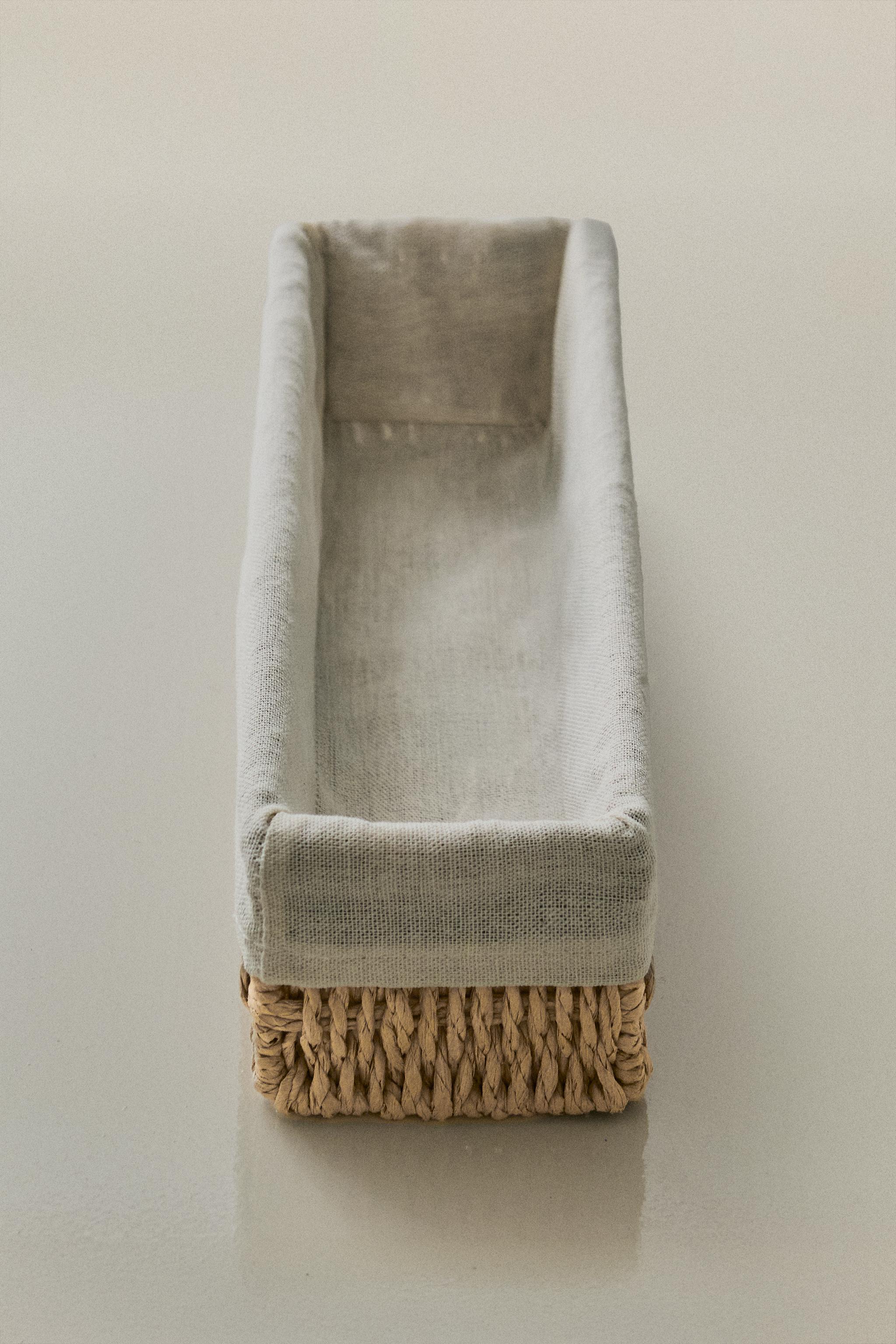 ELONGATED COTTON LINED BASKET