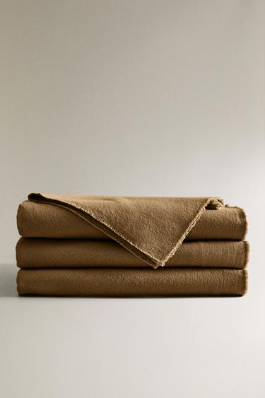 WASHED COTTON TABLECLOTH - Ochre by Zara