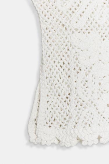 TOP CROCHET SANS MANCHES - Blanc de Zara - Image 10