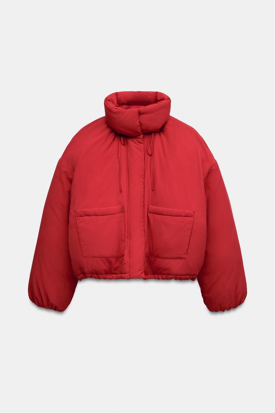 Zaras KORT ANORAK MED FICKOR WATER REPELLENT - Kraftigt röd - Bild 0