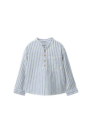 ČRTASTA SRAJCA IZ LANU IN BOMBAŽA - Črtasto od Zare