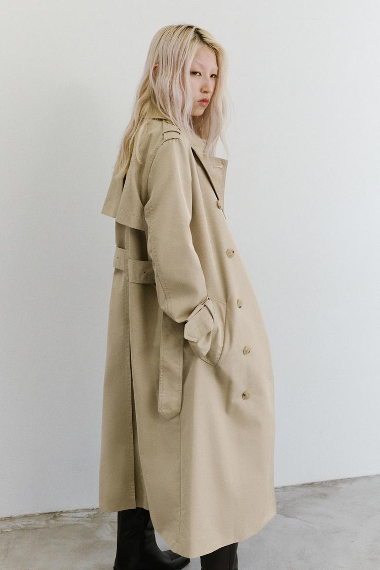 ZW COLLECTION WATER-REPELLENT TRENCH COAT WITH BELT