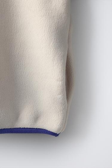 SWEAT POLAIRE COLOR BLOCK À ÉTIQUETTE - Vert de Zara - Image 4