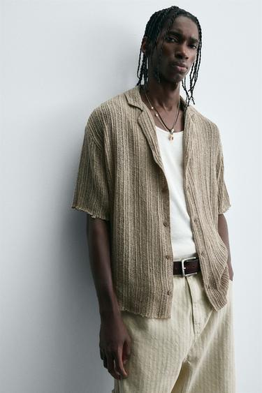 TEXTURED KNIT SHIRT - Ecru by Zara - Image 5