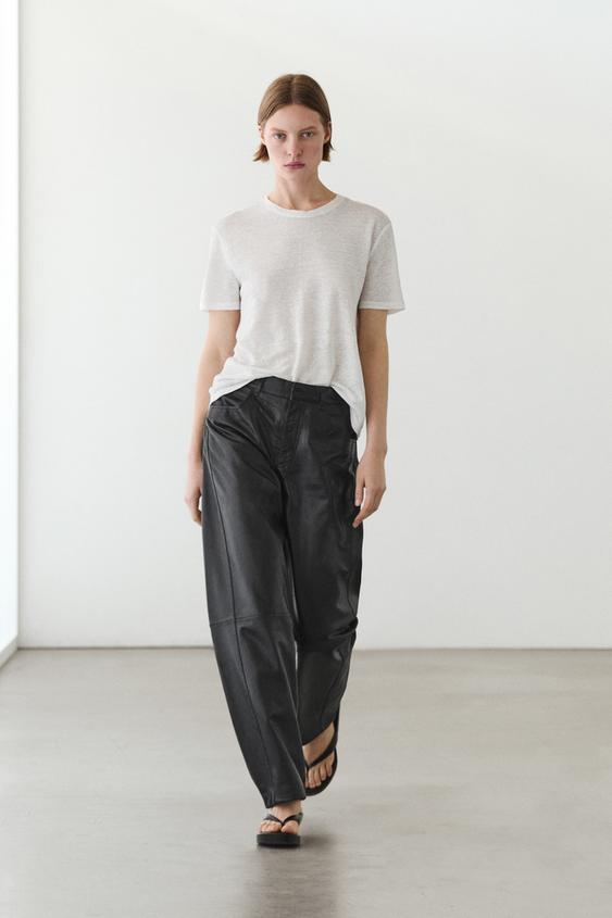 Balloon fit nappa leather trousers from Zara - $690