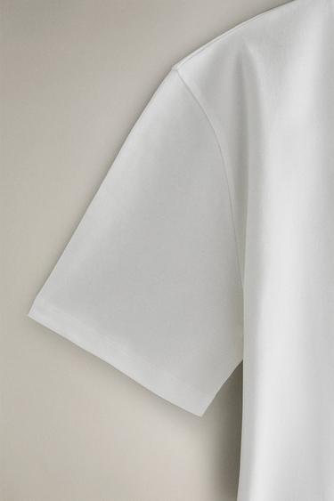 SHORT SLEEVE COTTON T-SHIRT - White by Zara - Image 2