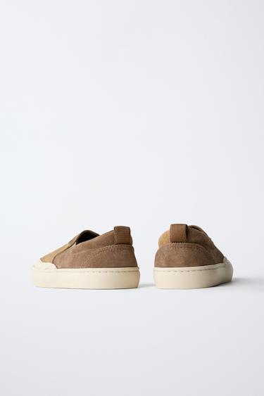 LEATHER PLIMSOLLS - Brown by Zara - Image 4