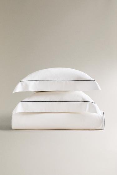 SATEEN DUVET COVER WITH TRIM - Black de Zara - Image 5
