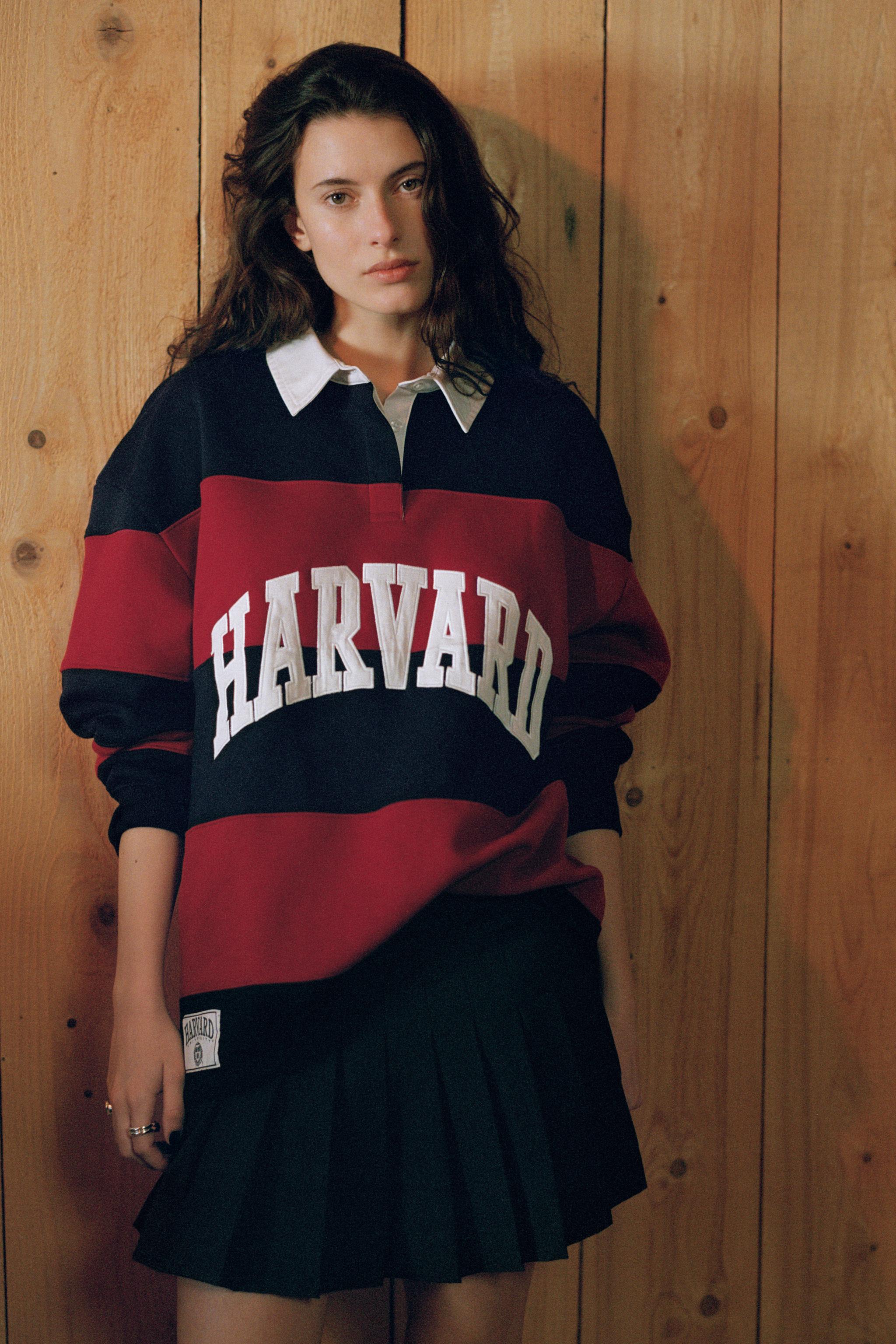 Felpa Harvard Zara FELPA POLO HARVARD UNIVERSITY Borgogna ZARA