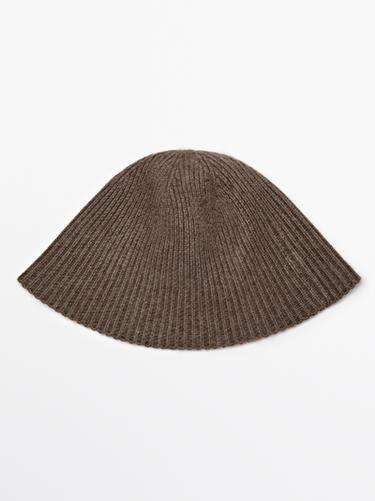 Zara Cashmere blend bucket hat - Black gold