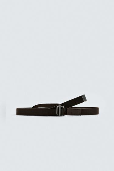CINTURÓN LONA - Marrón de Zara