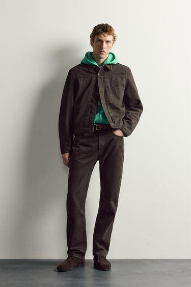 AARON LEVINE X ZARA CROPPED FIT PLEATED JACKET - Chocolate brown by Zara