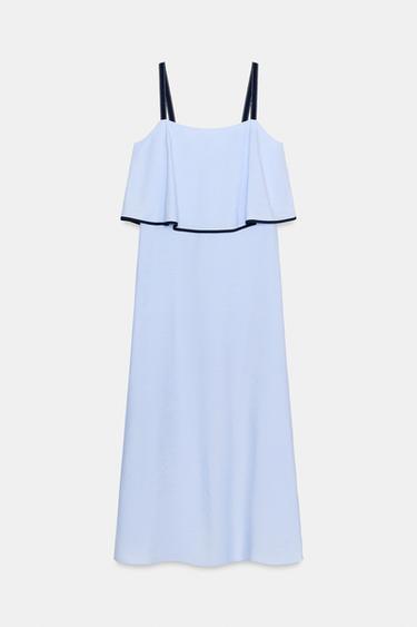ROBE MI-LONGUE BIMATIÈRE - Bleu clair de Zara - Image 8