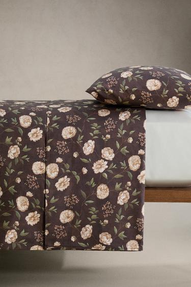 FLORAL PRINT FLAT SHEET - Brown by Zara - Image 2
