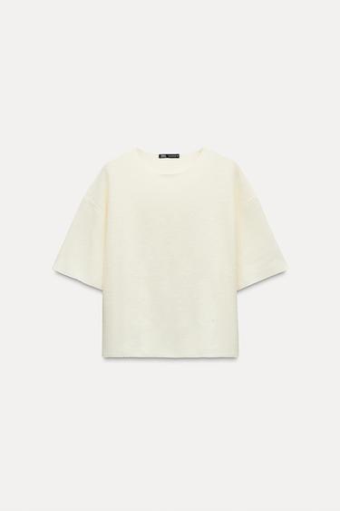SOFT RIBBED TOP - Ecru by Zara
