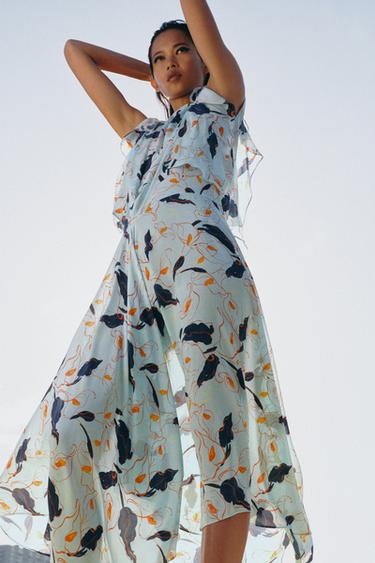 Zara ZW COLLECTION PRINTED DRESS - Multicolored