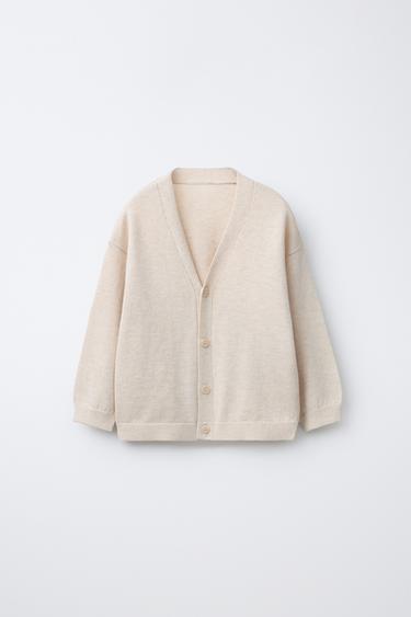 PLAIN KNIT CARDIGAN - Ecru by Zara