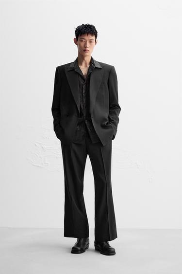Zara LIMITED EDITION TUXEDO SUIT - Pearl / Beige