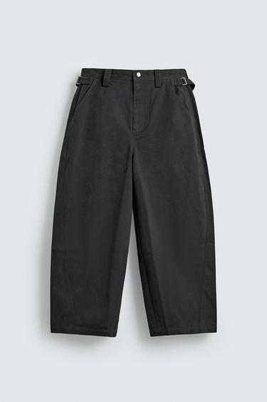 RELAXED FIT TROUSERS WITH TWISTED SEAM - Anthracite grey by Zara