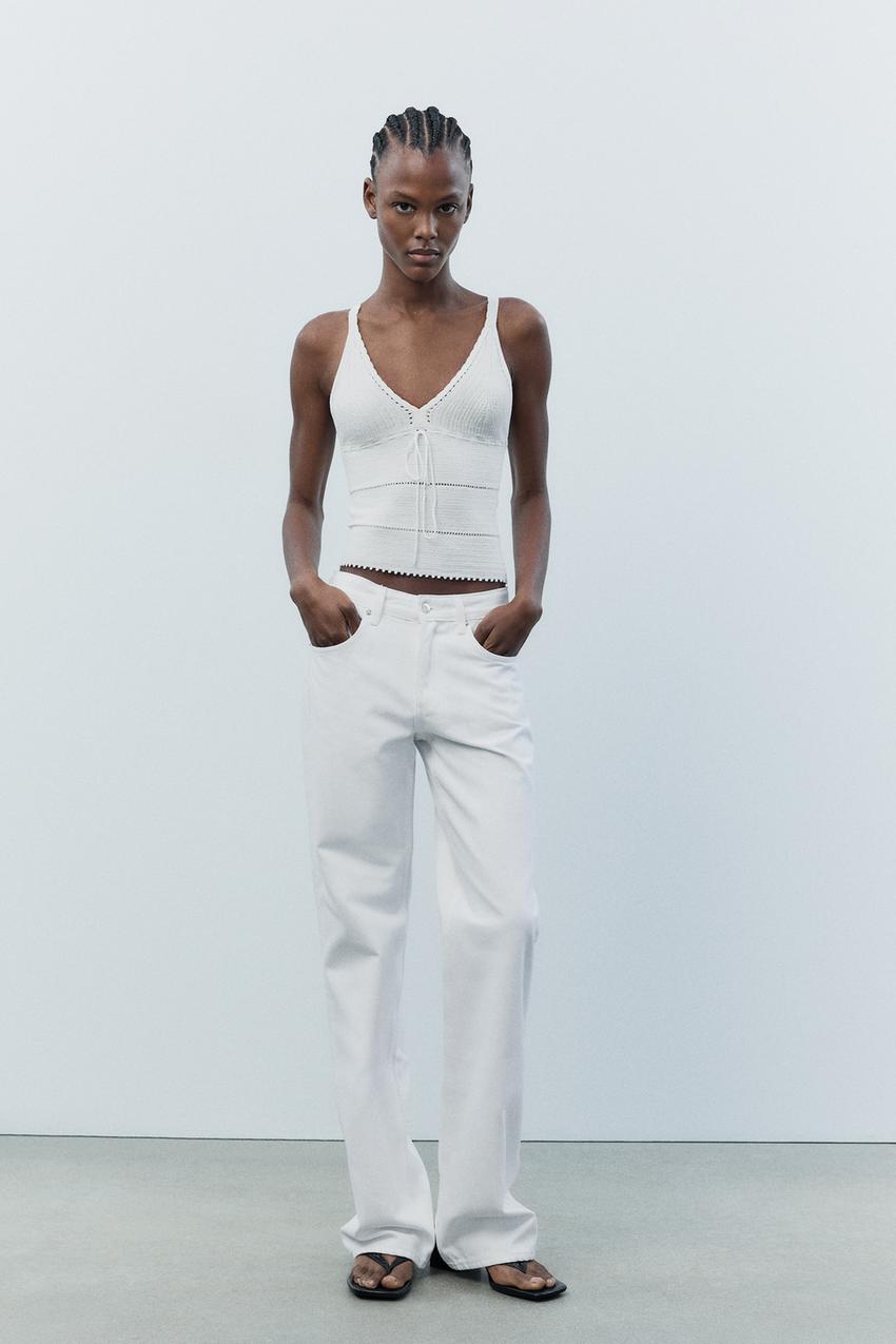TRF MID-WAIST WIDE-LEG JEANS