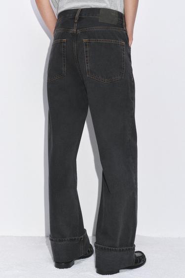 ZW COLLECTION BAGGY MID-WAIST JEANS - Black by Zara - Image 3