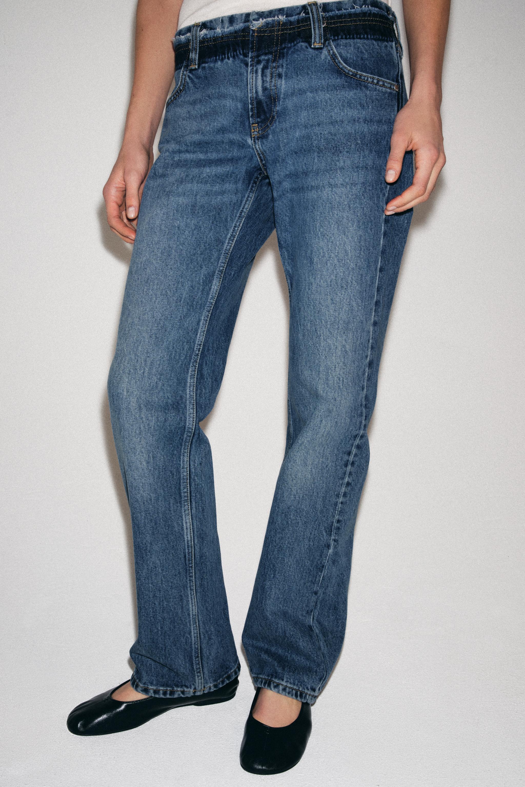 JEANS ZW COLLECTION RETOS CINTURA BAIXA - Azul | ZARA Brasil