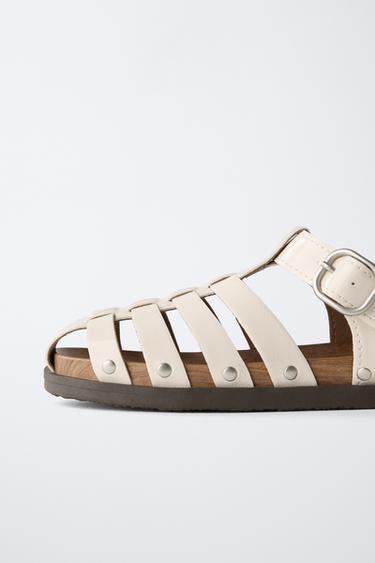 STUDDED CAGE SANDALS - White by Zara - Image 6