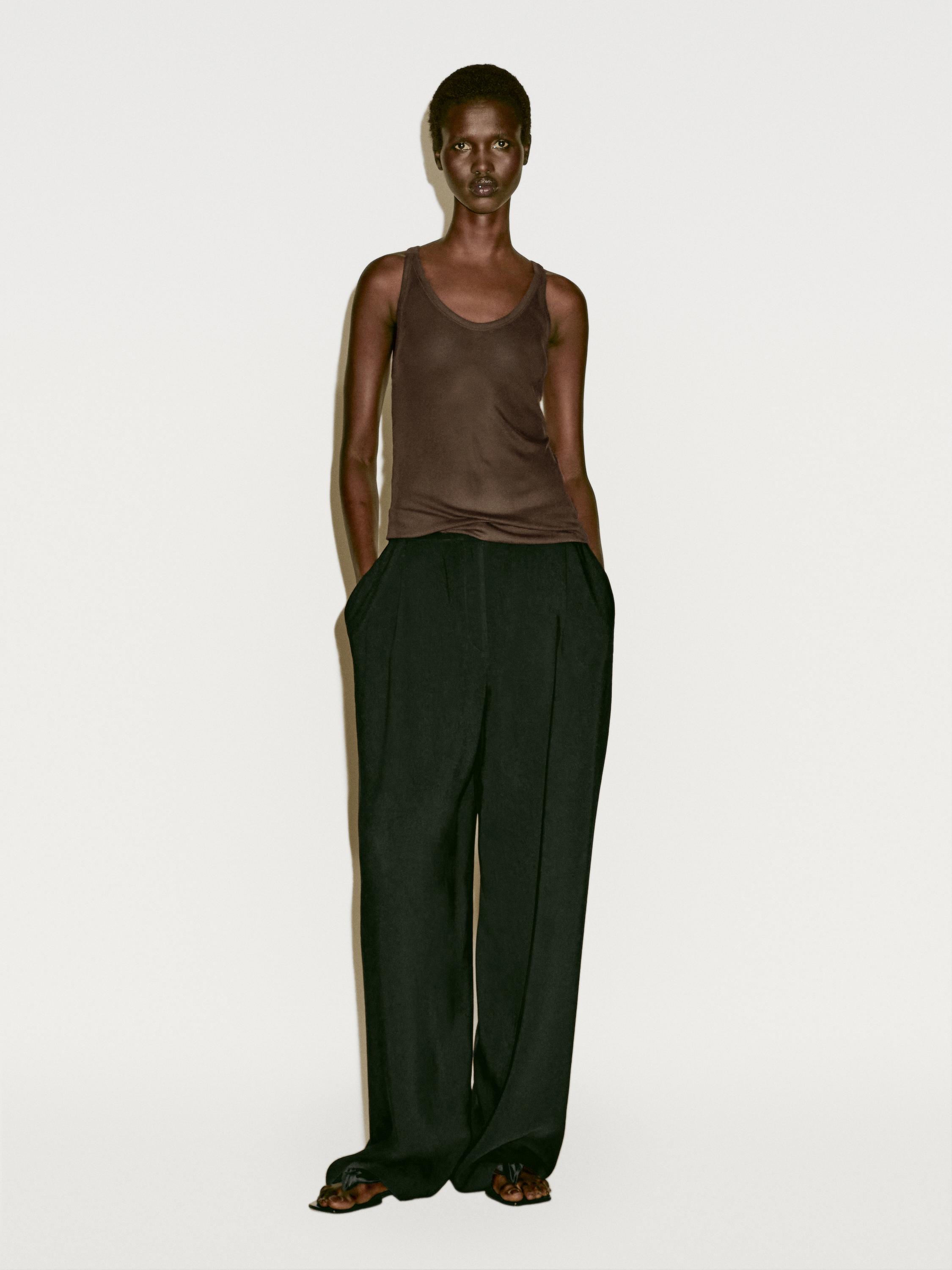 100% mulberry silk strappy top - Limited Edition - Chocolate