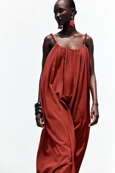 ROBE À BRETELLES OVERSIZE - Bordeaux de Zara - Image 1