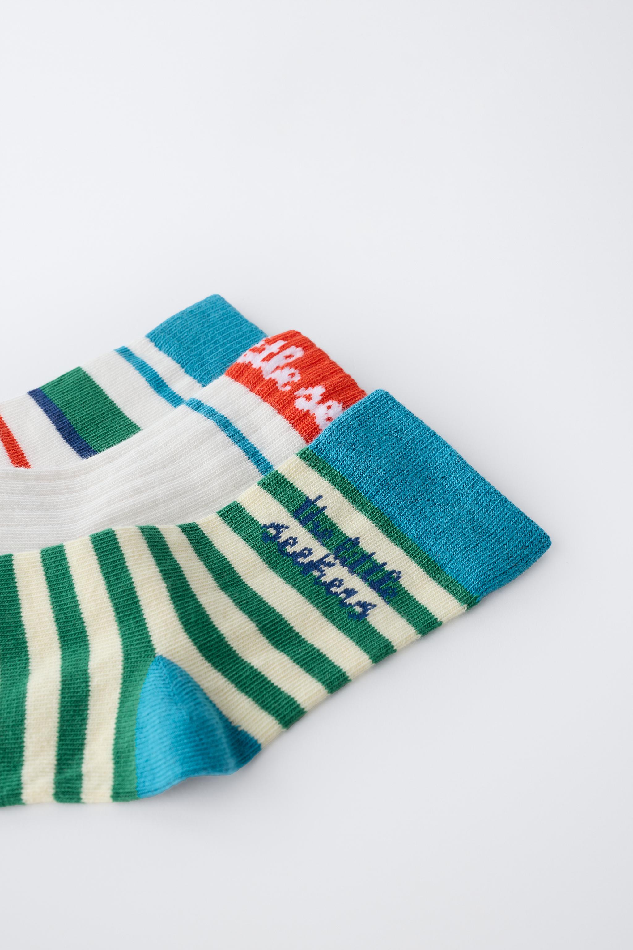 3-PACK OF ISABELLE VANDEPLASSCHE © STRIPED MID-CALF SOCKS — Multicoloured (alternate view)