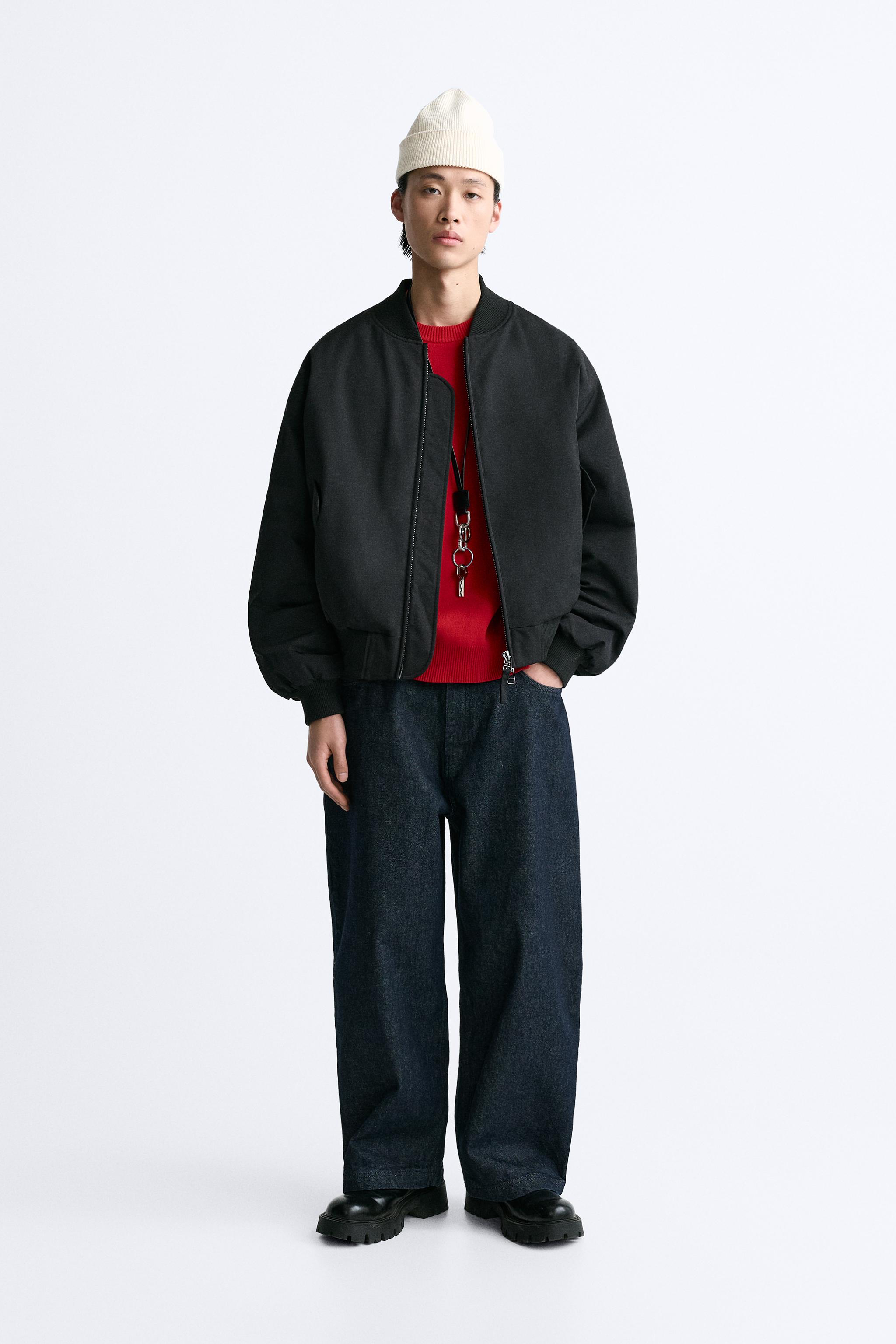 新品 ZARA コントラスト ボンバージャケット ジッパー ジャケット ブルゾン - ジャケット・アウター