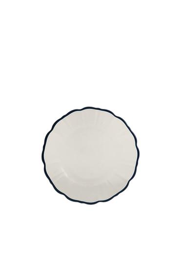 GLASS SIDE PLATE WITH RIM - Blue by Zara