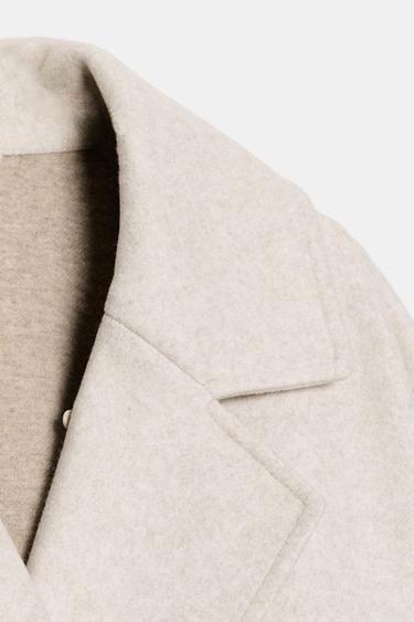 SOFT COAT WITH FAUX FUR COLLAR - Sand / Marl by Zara - Image 7