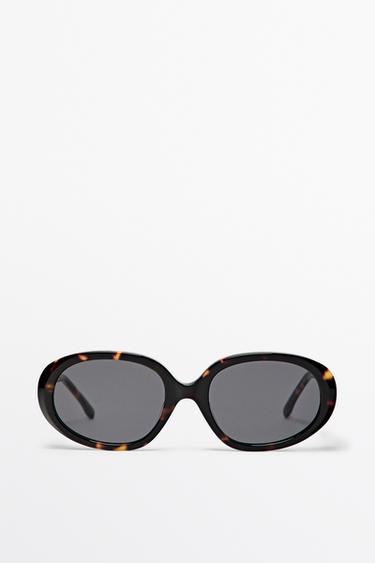 Zara Oval tortoiseshell-effect sunglasses - Brown - Image 0