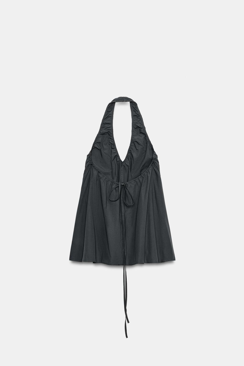 MINI HALTER RUCHED DRESS - image 2