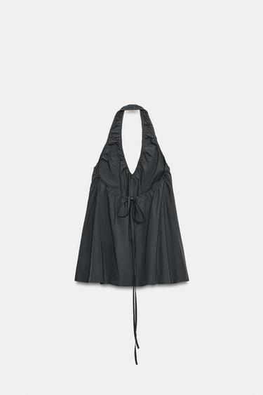 HALTER MINI DRESS WITH GATHERING - Dark anthracite by Zara