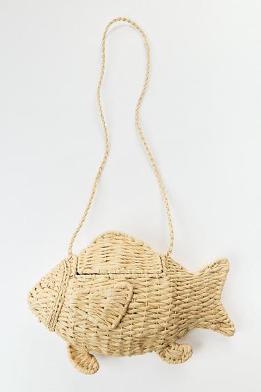 WOVEN FISH CROSSBODY BAG - Light beige by Zara
